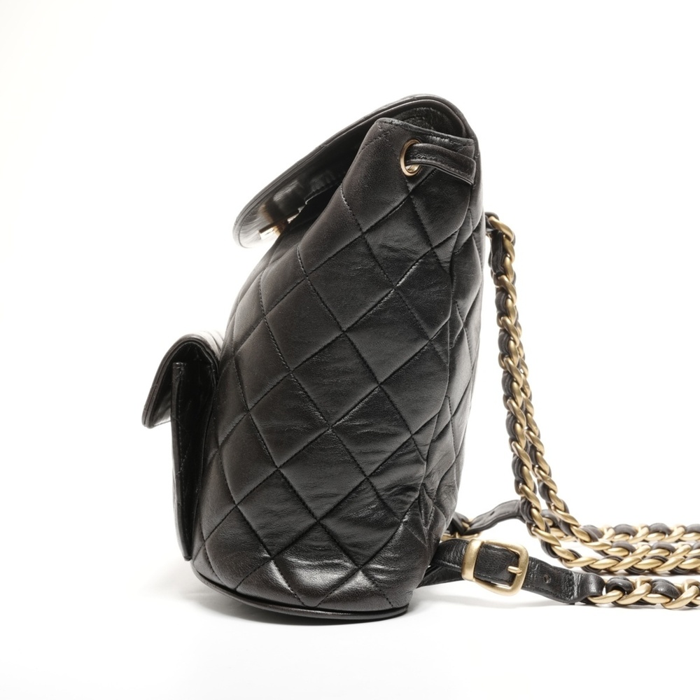 CHANEL No. 3 1994-1996 Lambskin Duma Matelasse Backpack/Daypack in Black - Picture 4 of 15